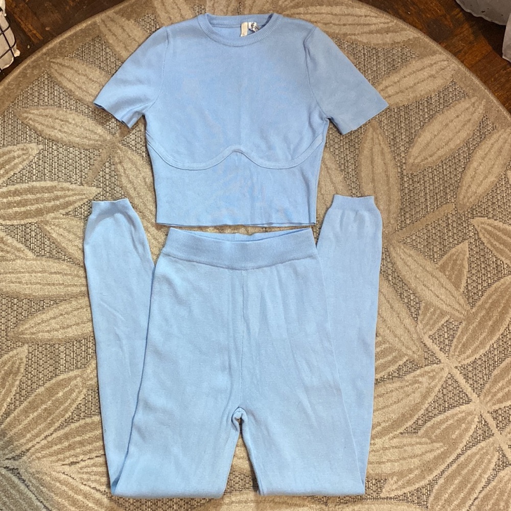 Knit Ribbed Pants Set